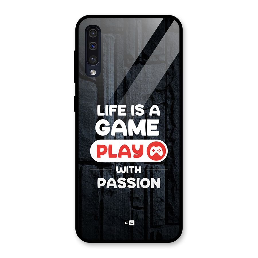 Play With Passion Glass Back Case for Galaxy A30s