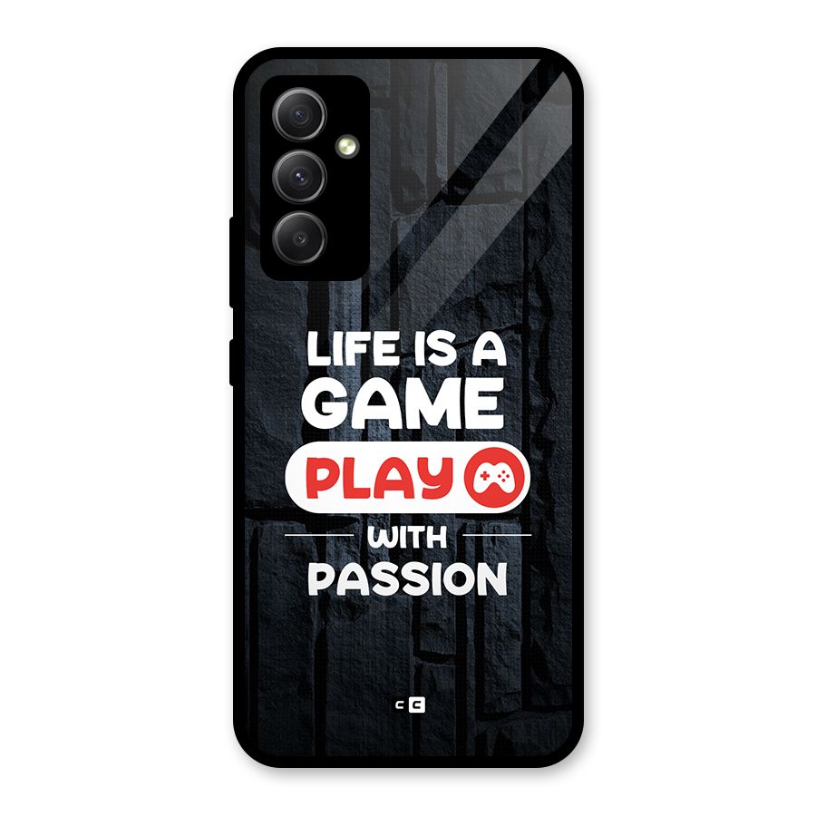 Play With Passion Glass Back Case for Galaxy A34