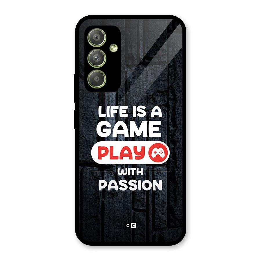 Play With Passion Glass Back Case for Galaxy A54