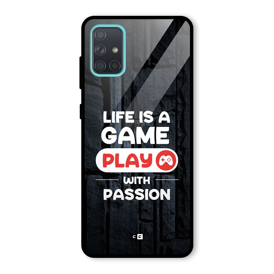 Play With Passion Glass Back Case for Galaxy A71