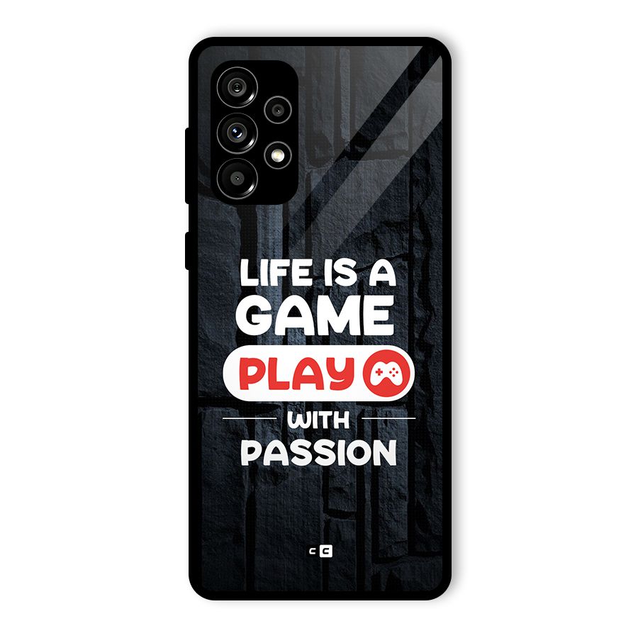 Play With Passion Glass Back Case for Galaxy A73 5G
