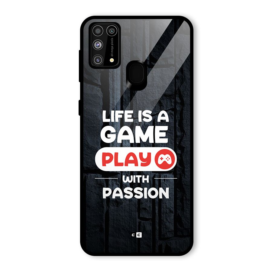 Play With Passion Glass Back Case for Galaxy F41