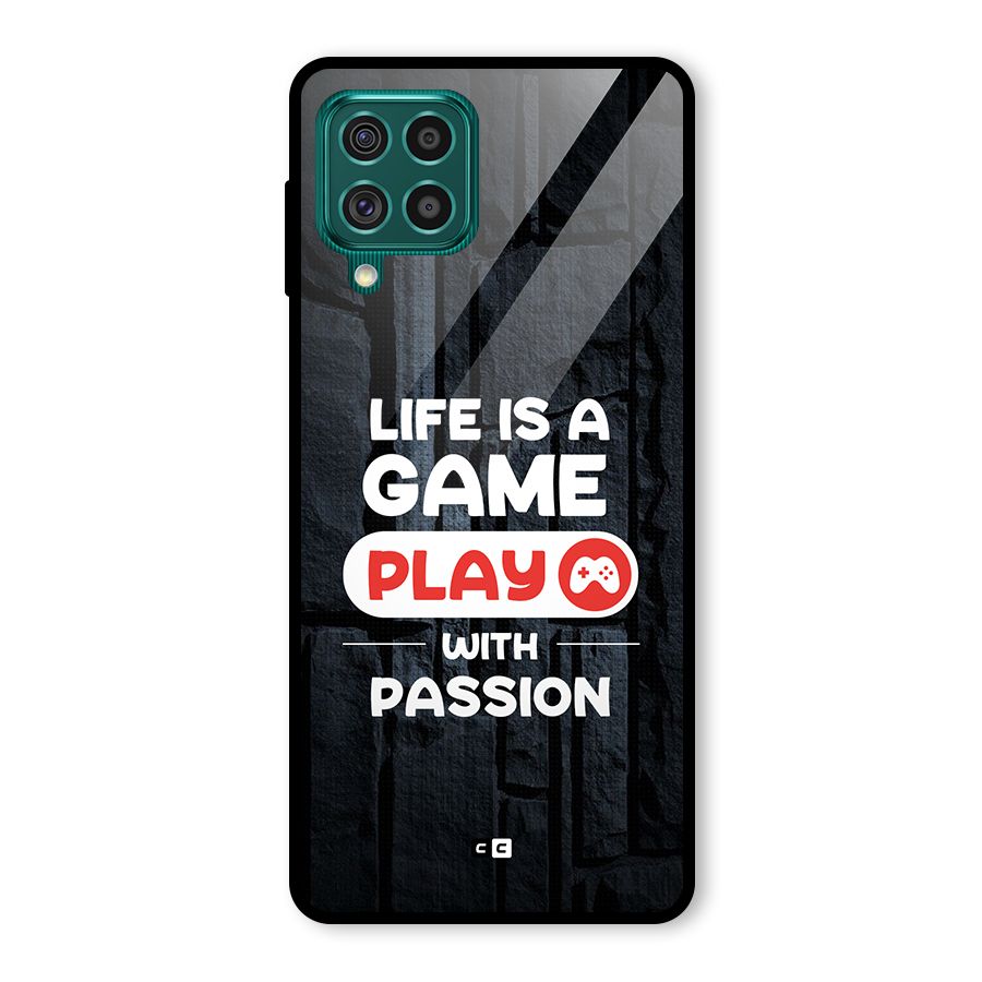 Play With Passion Glass Back Case for Galaxy F62