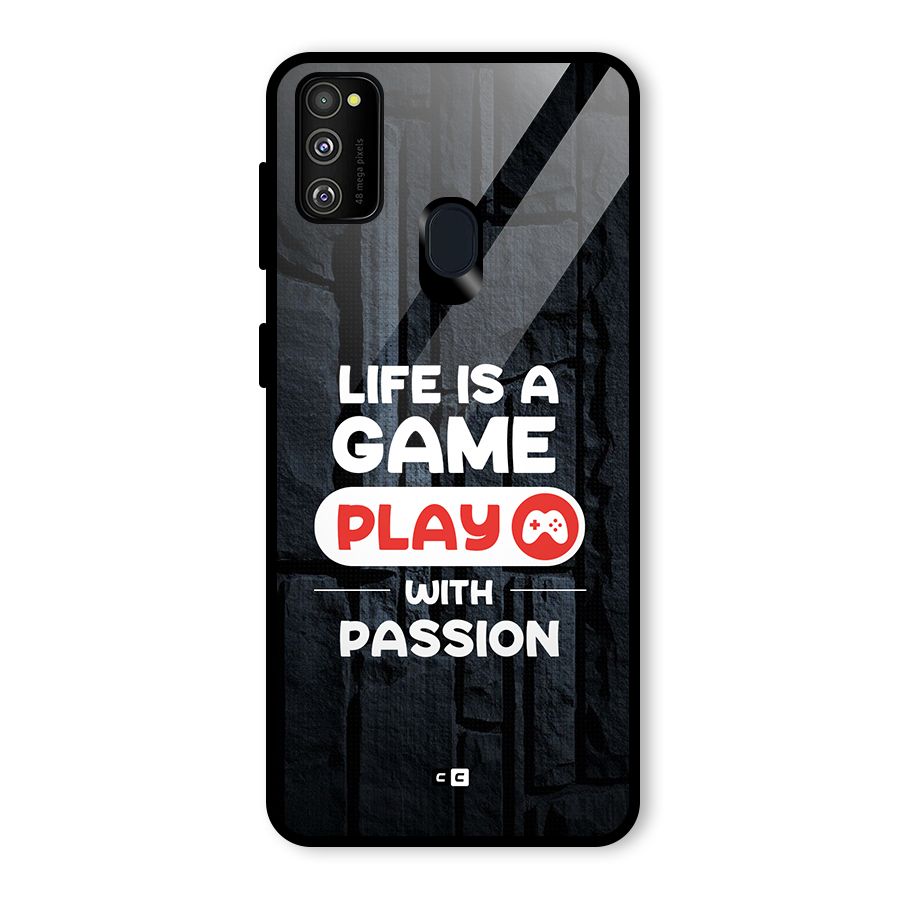 Play With Passion Glass Back Case for Galaxy M30s