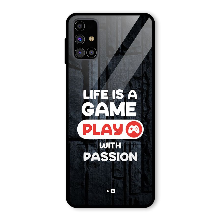 Play With Passion Glass Back Case for Galaxy M31s