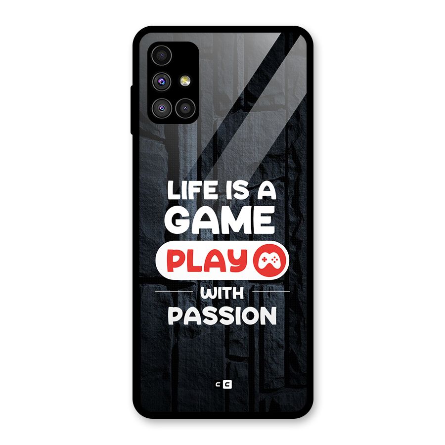 Play With Passion Glass Back Case for Galaxy M51