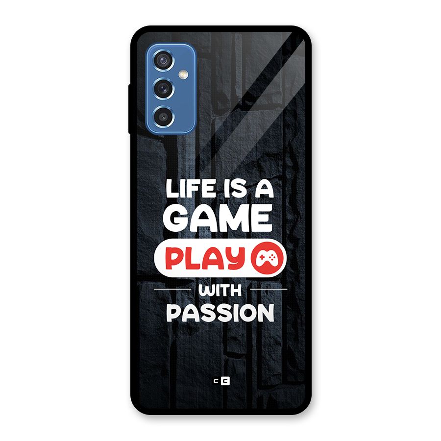 Play With Passion Glass Back Case for Galaxy M52 5G