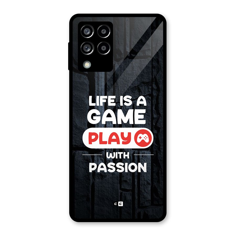 Play With Passion Glass Back Case for Galaxy M53 5G