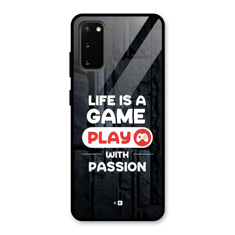 Play With Passion Glass Back Case for Galaxy S20