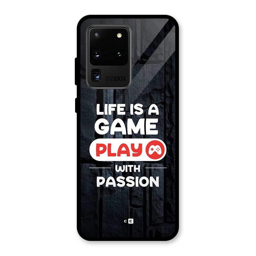 Play With Passion Glass Back Case for Galaxy S20 Ultra