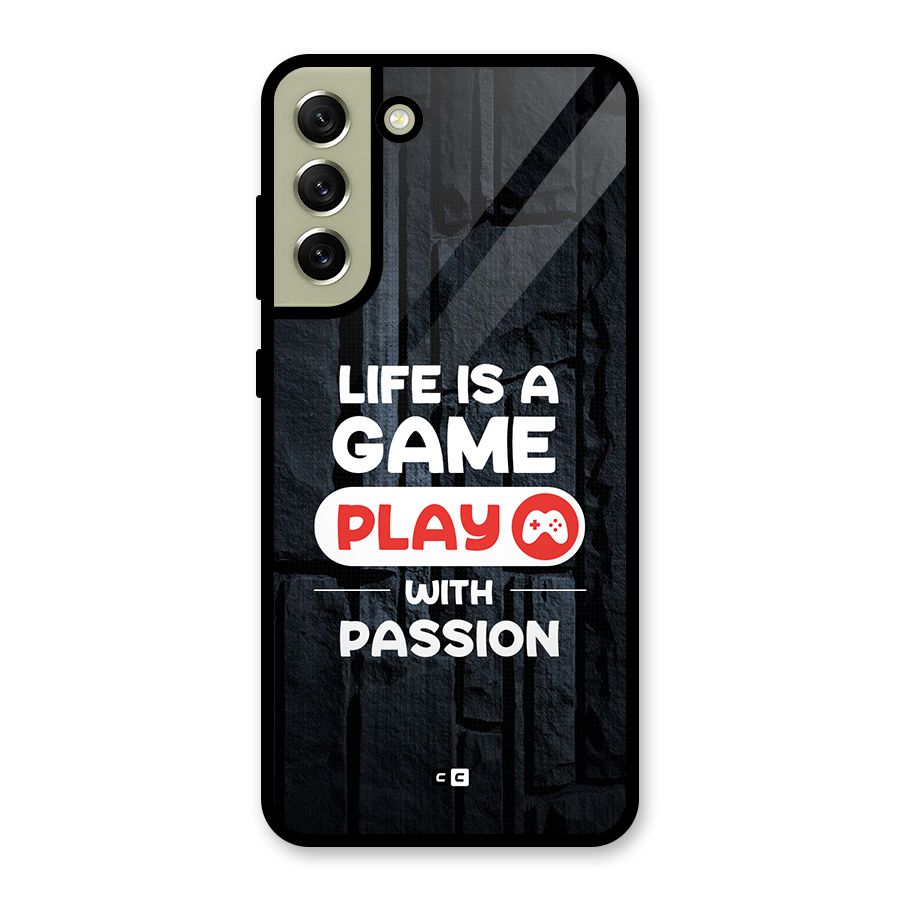 Play With Passion Glass Back Case for Galaxy S21 FE 5G