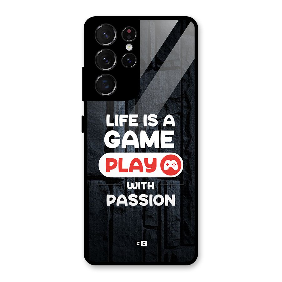 Play With Passion Glass Back Case for Galaxy S21 Ultra 5G
