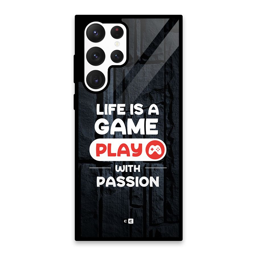 Play With Passion Glass Back Case for Galaxy S22 Ultra 5G