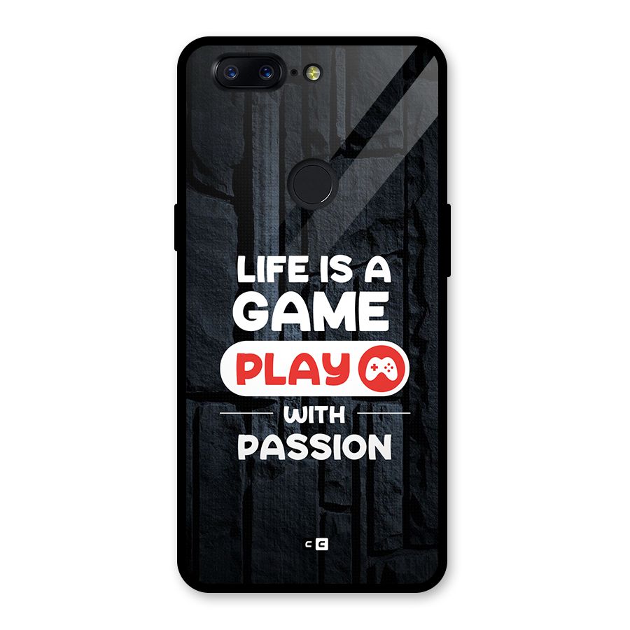 Play With Passion Glass Back Case for OnePlus 5T