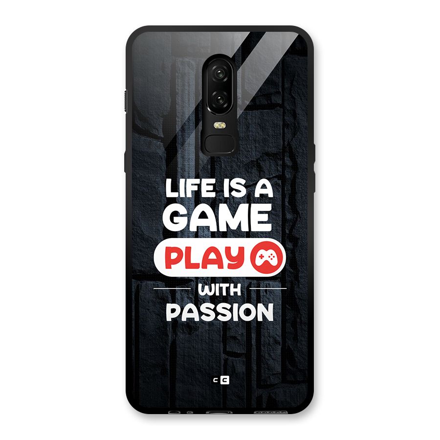 Play With Passion Glass Back Case for OnePlus 6