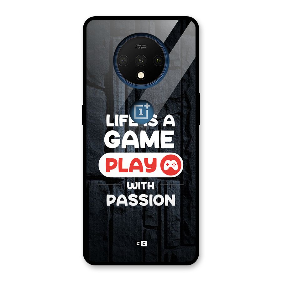 Play With Passion Glass Back Case for OnePlus 7T