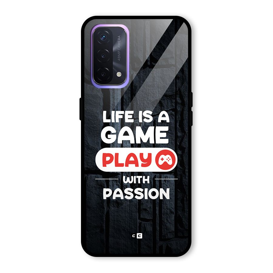 Play With Passion Glass Back Case for Oppo A74 5G