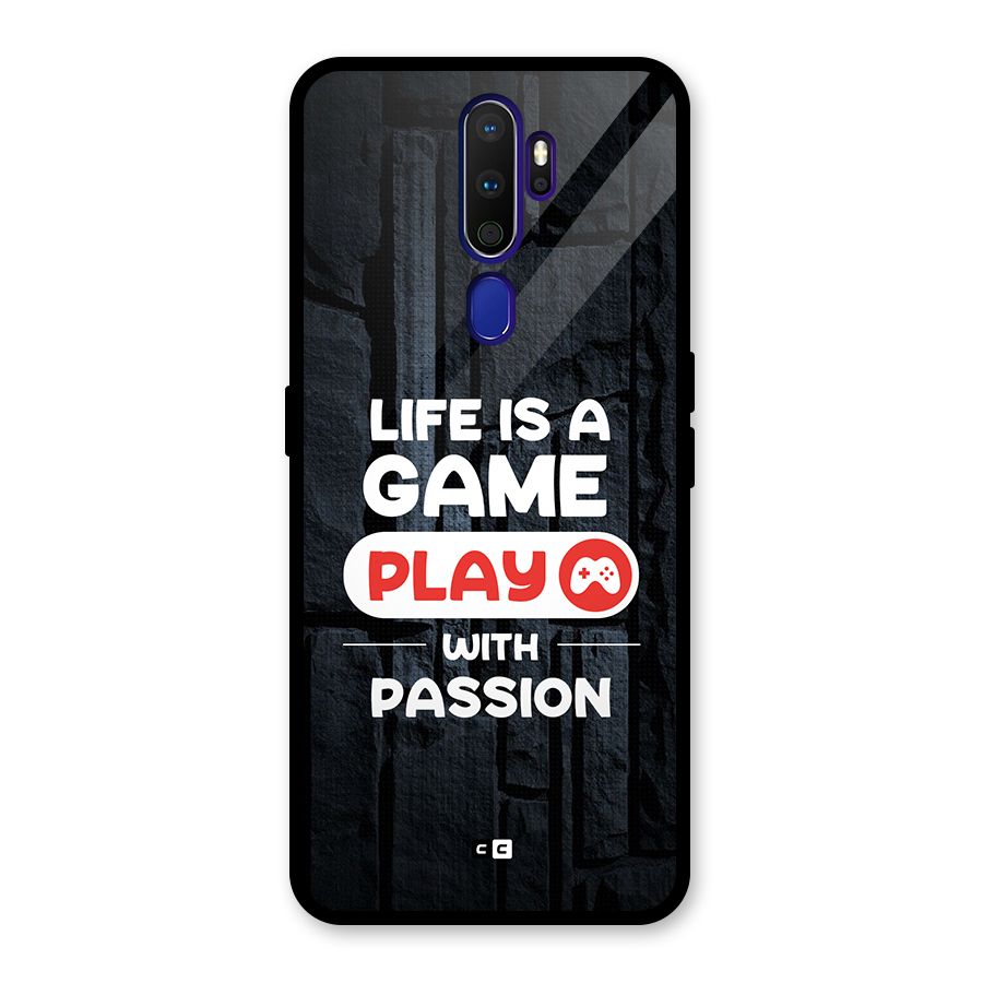Play With Passion Glass Back Case for Oppo A9 (2020)