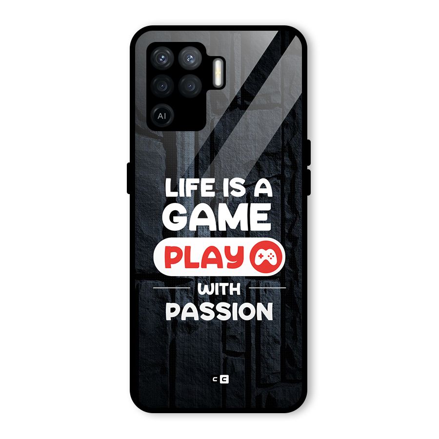 Play With Passion Glass Back Case for Oppo F19 Pro