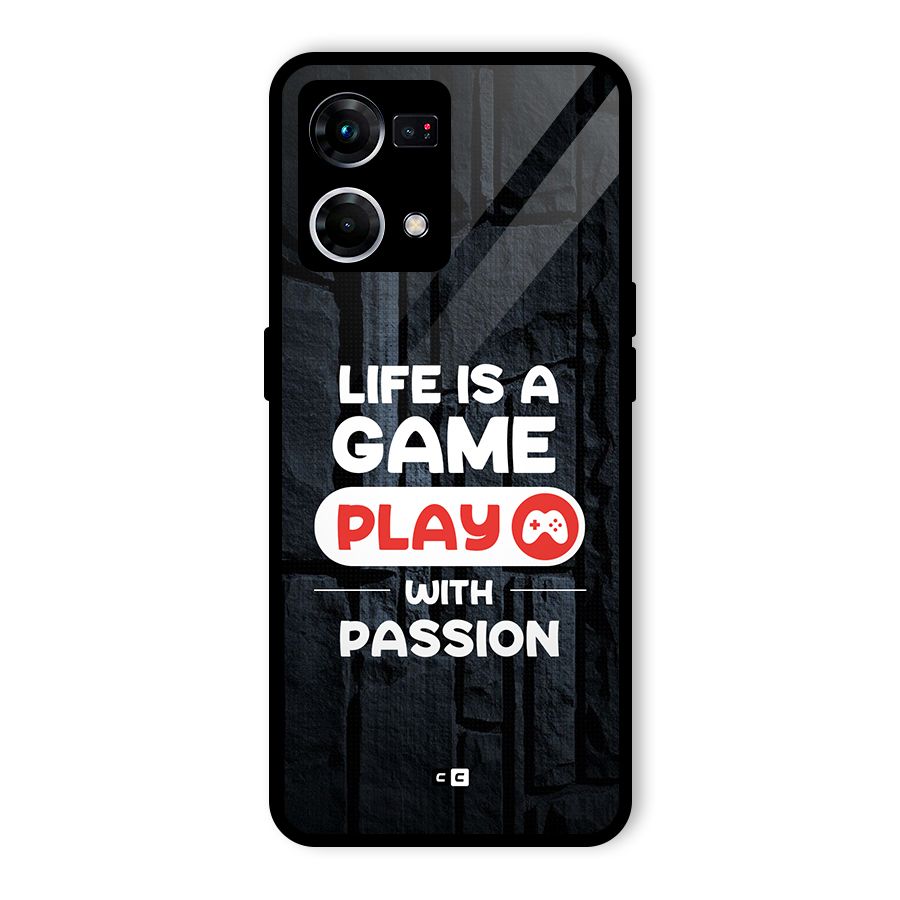 Play With Passion Glass Back Case for Oppo F21s Pro 4G