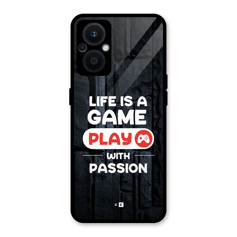 Play With Passion Glass Back Case for Oppo F21s Pro 5G