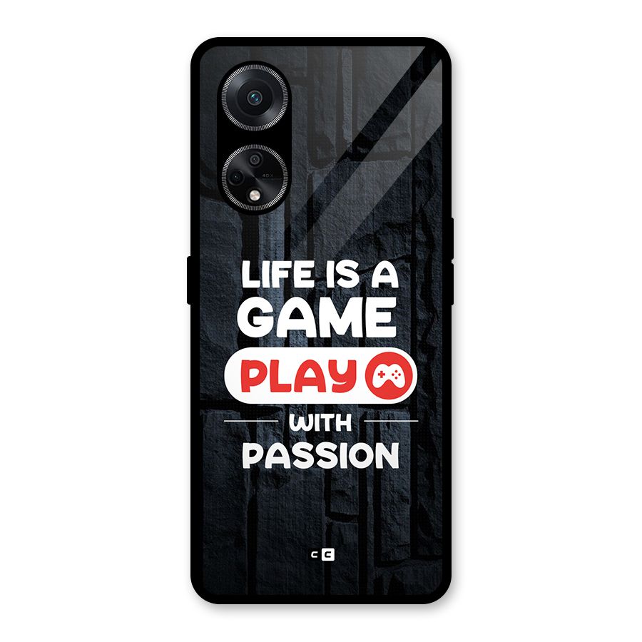 Play With Passion Glass Back Case for Oppo F23