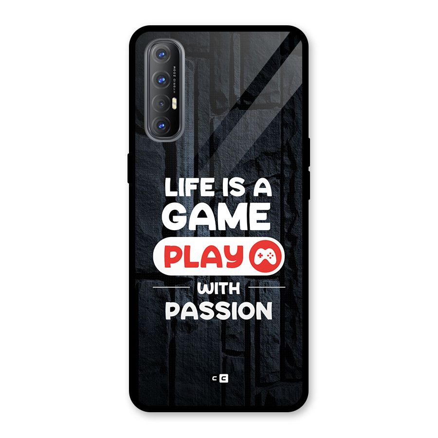 Play With Passion Glass Back Case for Oppo Reno3 Pro