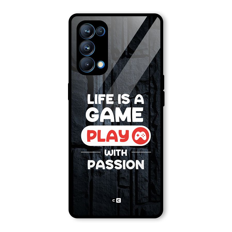 Play With Passion Glass Back Case for Oppo Reno5 Pro 5G