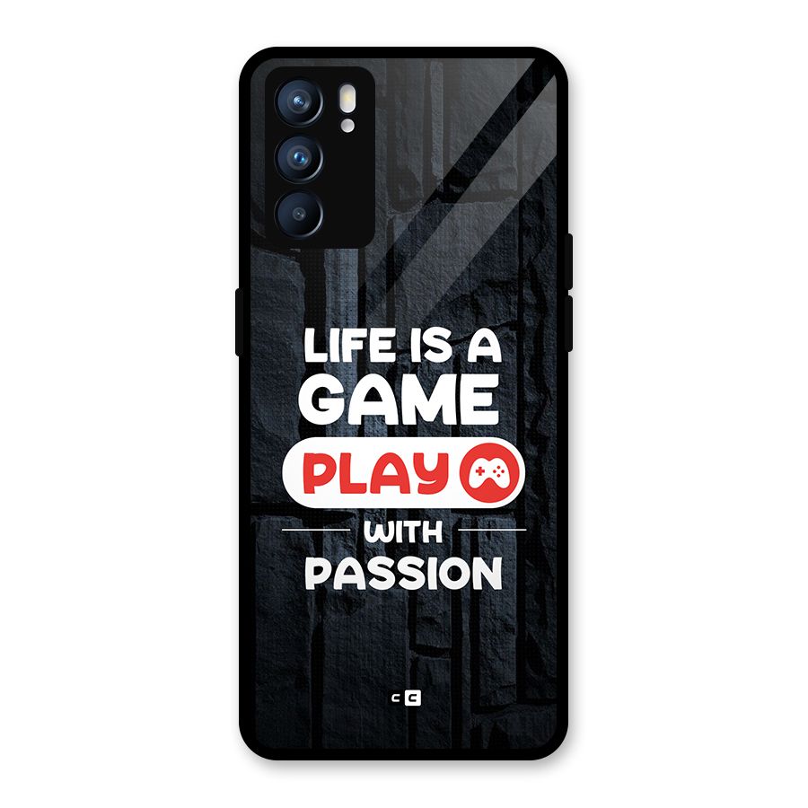 Play With Passion Glass Back Case for Oppo Reno6 5G
