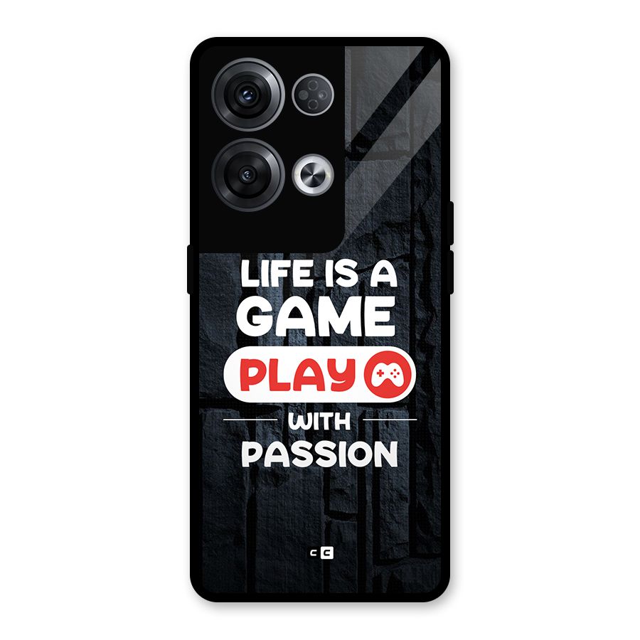Play With Passion Glass Back Case for Oppo Reno8 Pro 5G