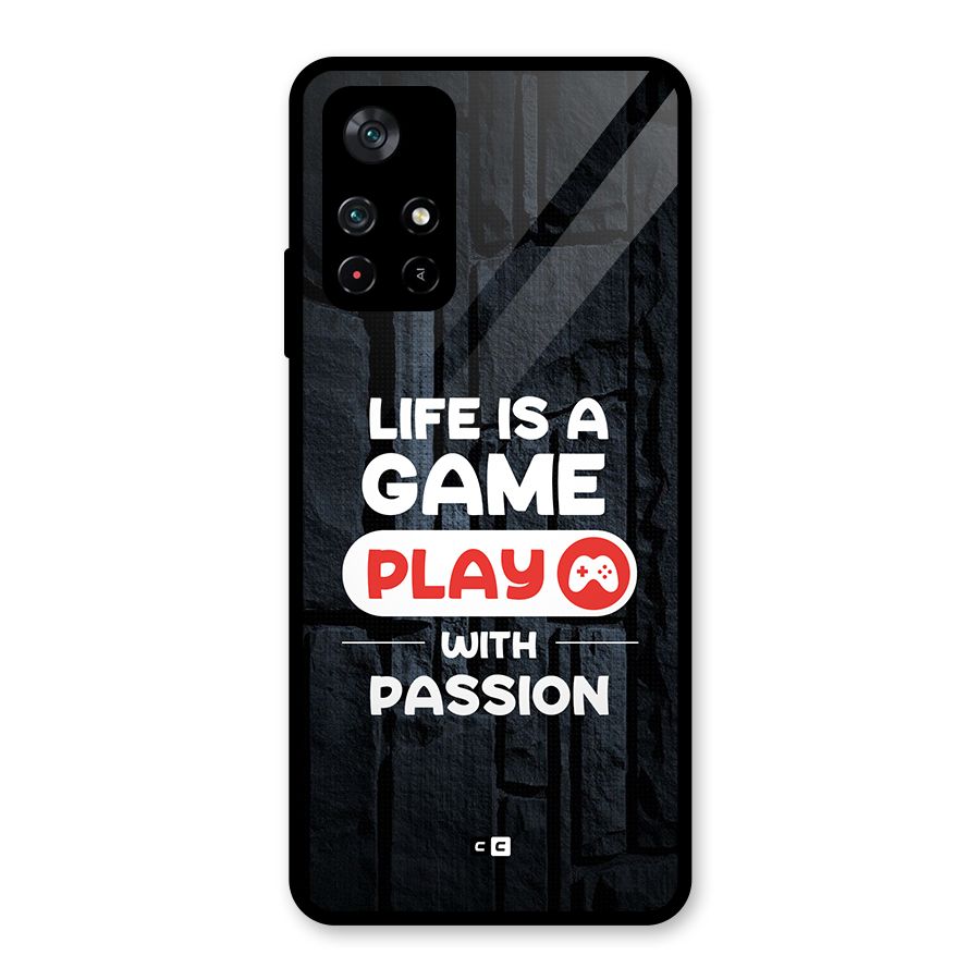 Play With Passion Glass Back Case for Poco M4 Pro 5G