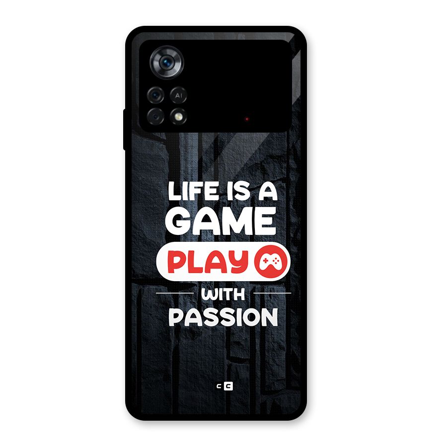 Play With Passion Glass Back Case for Poco X4 Pro 5G