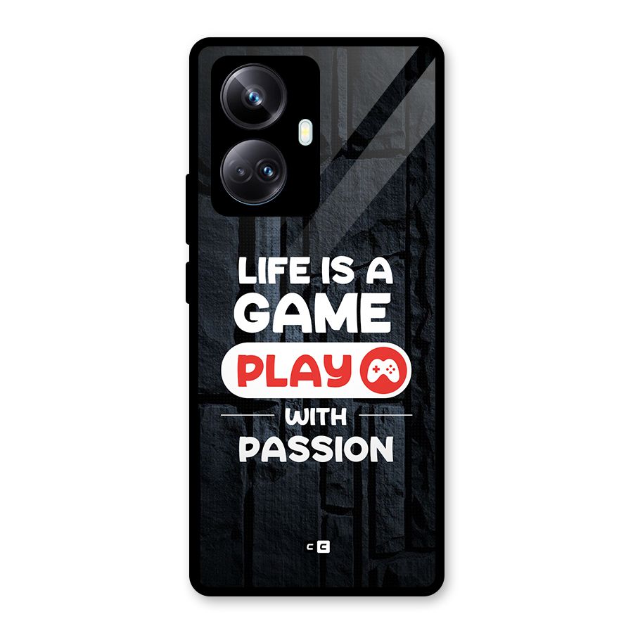 Play With Passion Glass Back Case for Realme 10 Pro Plus