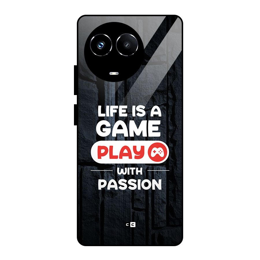 Play With Passion Glass Back Case for Realme 11X