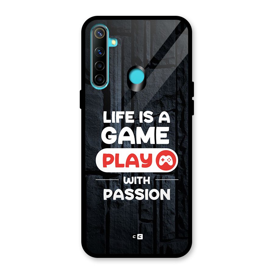Play With Passion Glass Back Case for Realme 5