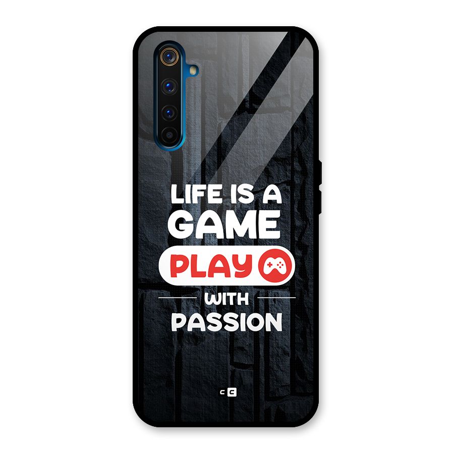 Play With Passion Glass Back Case for Realme 6 Pro