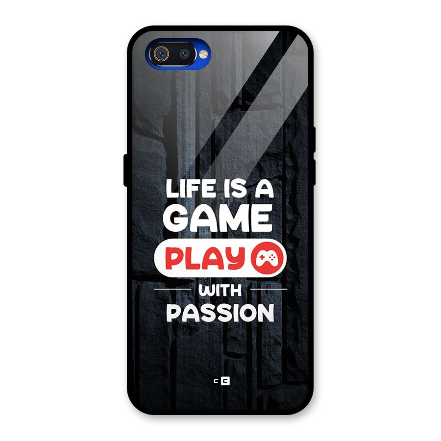 Play With Passion Glass Back Case for Realme C2