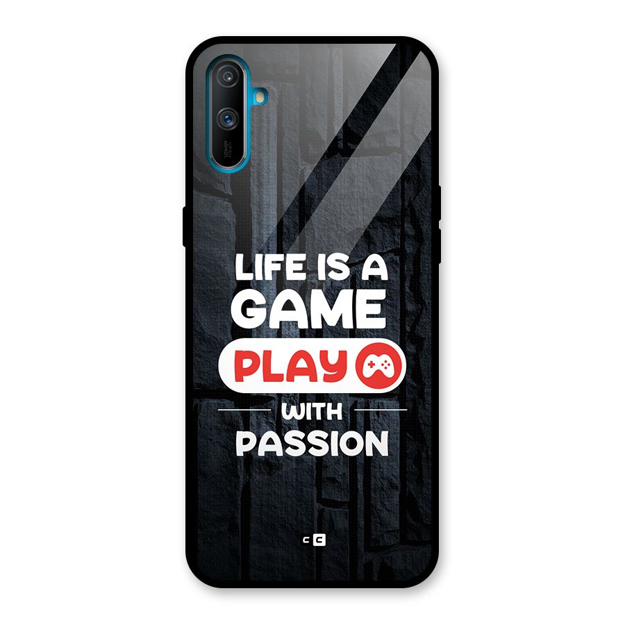 Play With Passion Glass Back Case for Realme C3