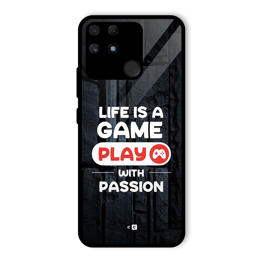Play With Passion Glass Back Case for Realme Narzo 50A