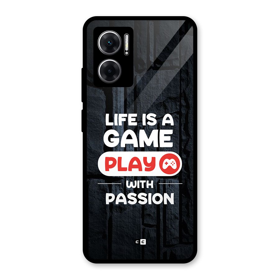 Play With Passion Glass Back Case for Redmi 11 Prime 5G