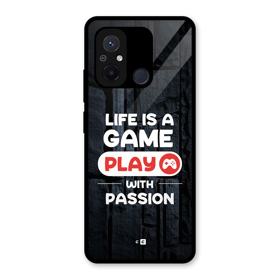 Play With Passion Glass Back Case for Redmi 12C