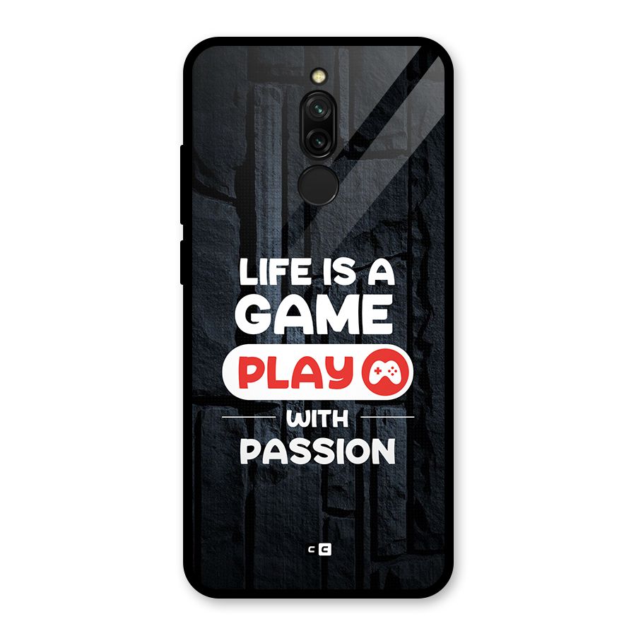 Play With Passion Glass Back Case for Redmi 8
