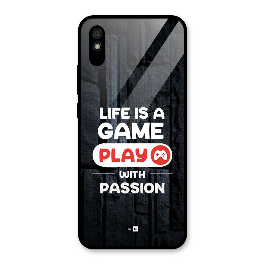 Play With Passion Glass Back Case for Redmi 9A