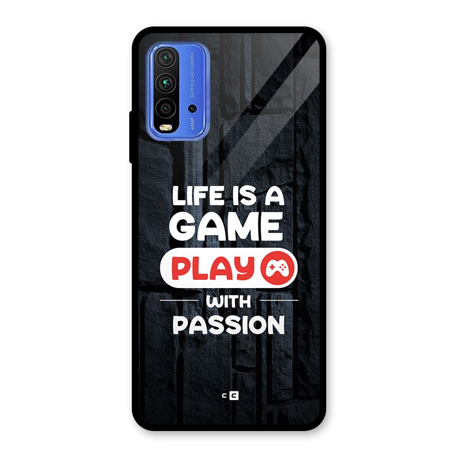 Play With Passion Glass Back Case for Redmi 9 Power