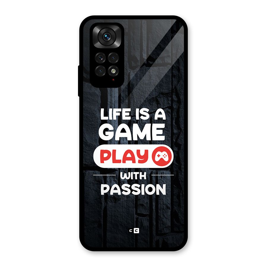 Play With Passion Glass Back Case for Redmi Note 11