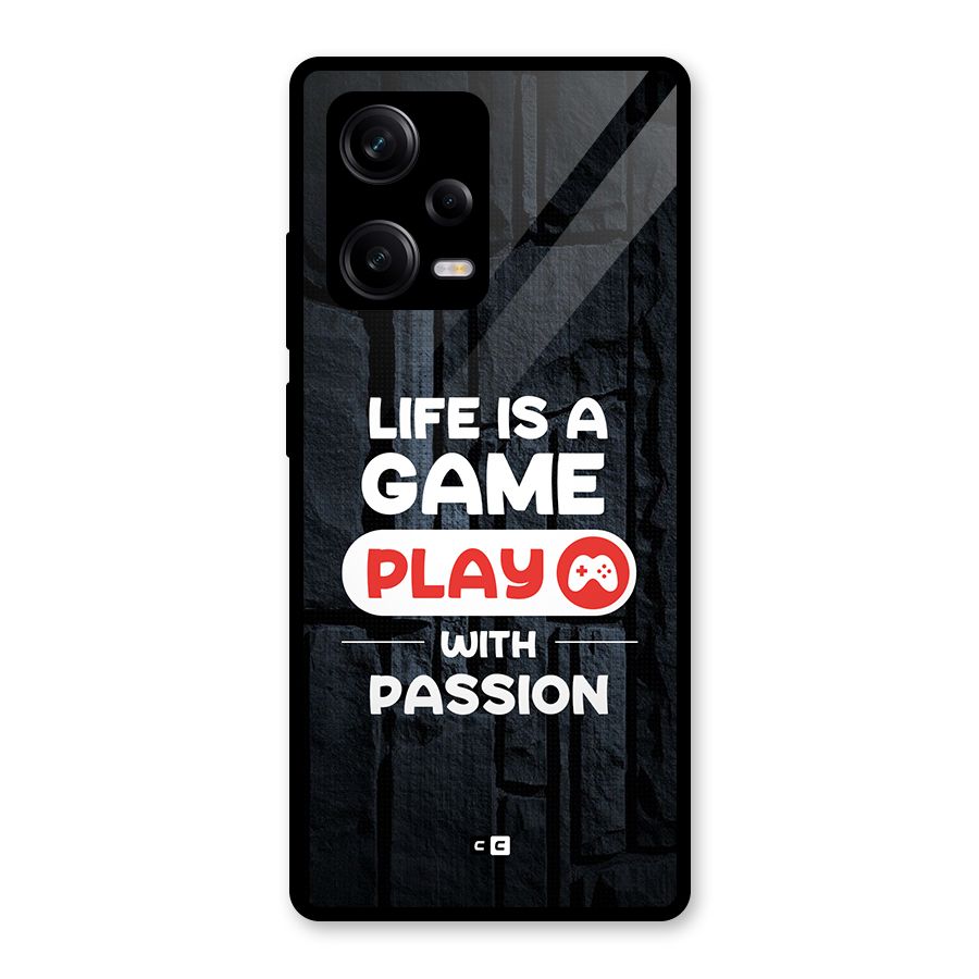 Play With Passion Glass Back Case for Redmi Note 12 Pro