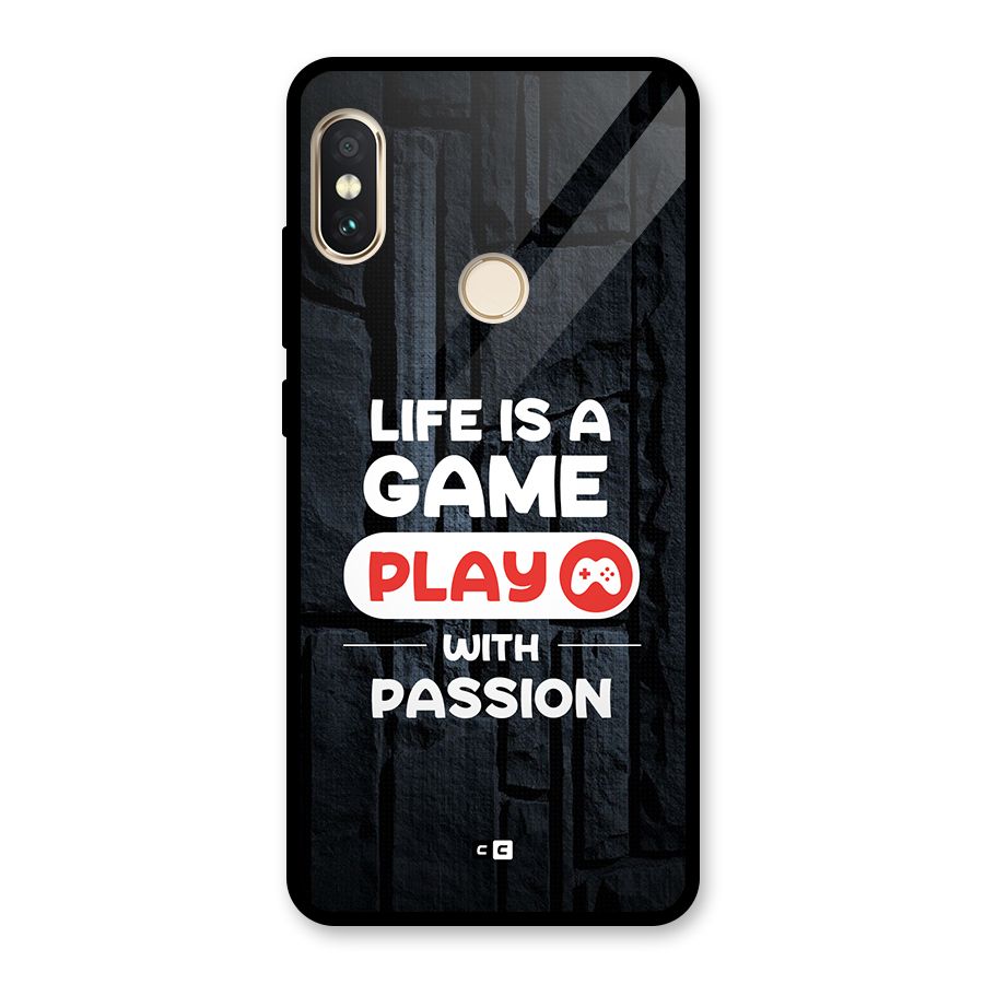 Play With Passion Glass Back Case for Redmi Note 5 Pro