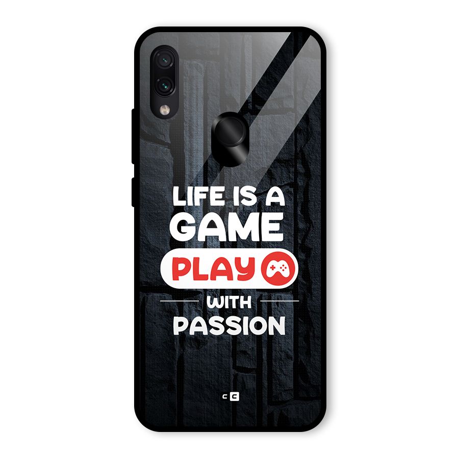 Play With Passion Glass Back Case for Redmi Note 7 Pro