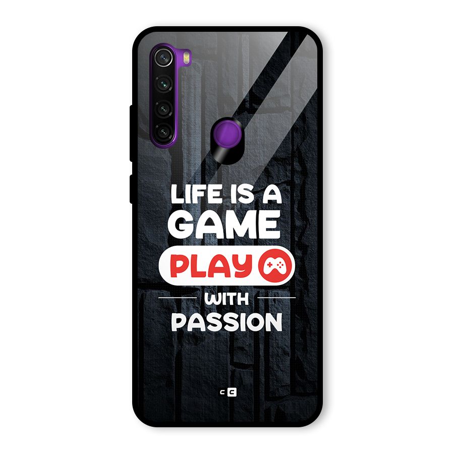 Play With Passion Glass Back Case for Redmi Note 8