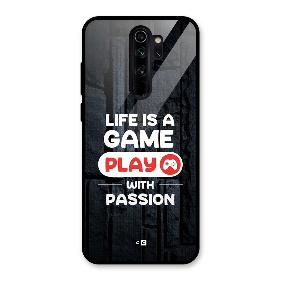 Play With Passion Glass Back Case for Redmi Note 8 Pro